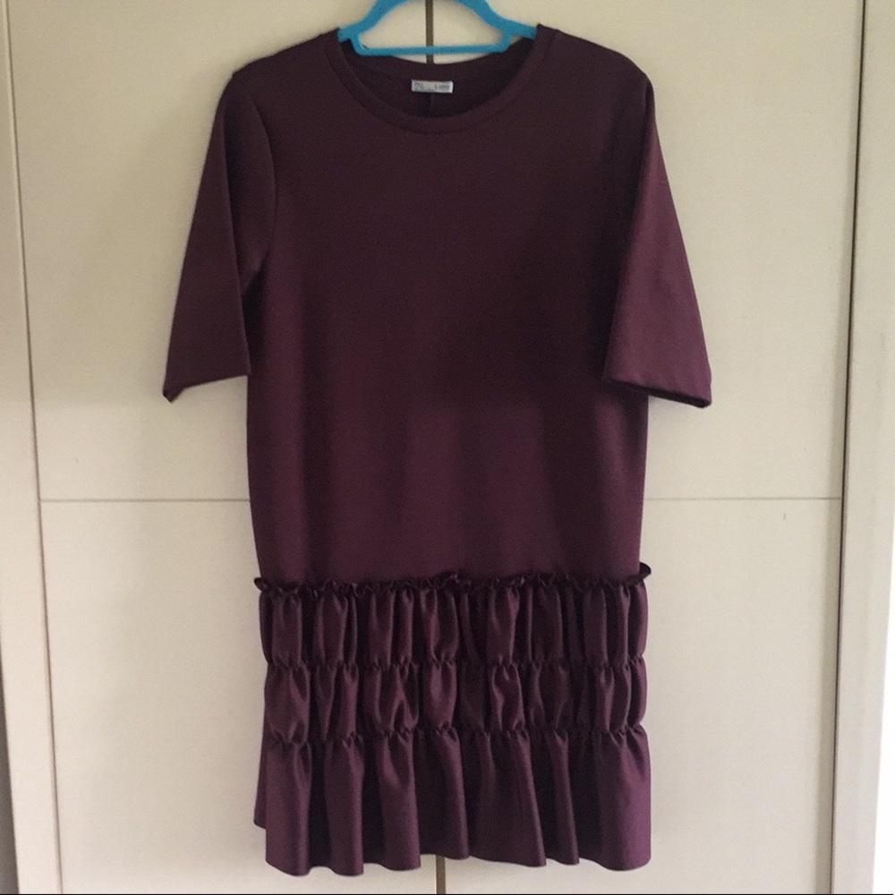 Zara ruffled hem dress